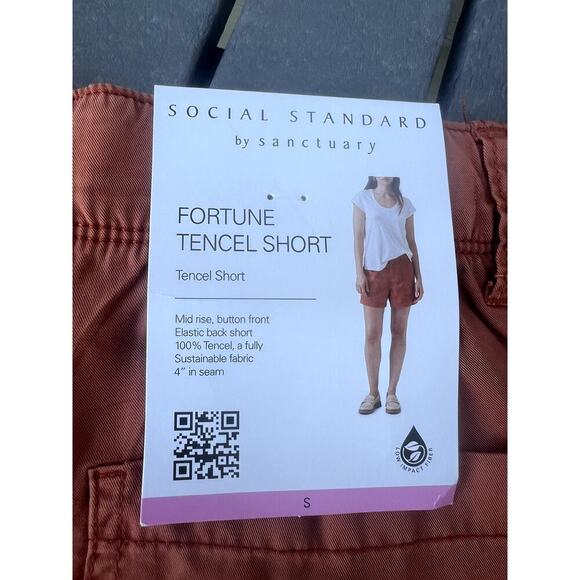 Sanctuary Fortune Tencel shorts, clay color, women's size S - Picture 5 of 8